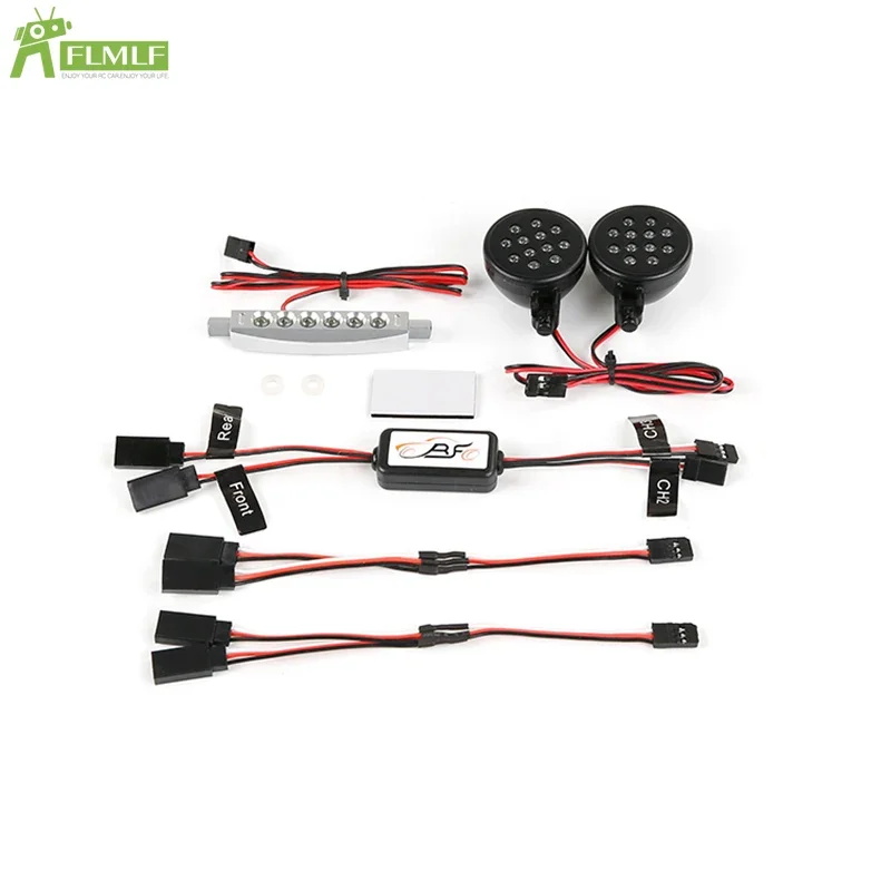 LED Light + Front Spotlight + Rear Taillight Set 1 Fit for 1/5 HPI ROFUN BAHA ROVAN KM BAJA 5B Rc Car Toys Games Parts