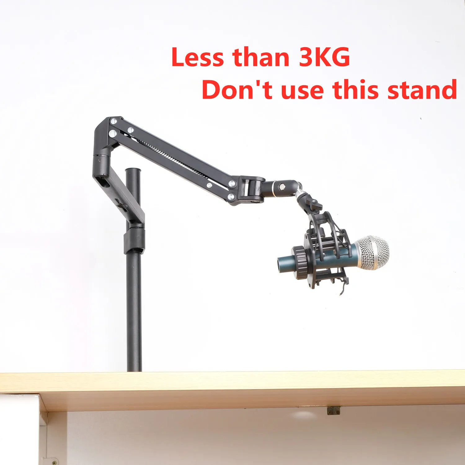 Metal 2 In 1 Speaker Hanger Mic Stand Heavy Duty Shockproof Desktop Mount For Studio Live Streaming