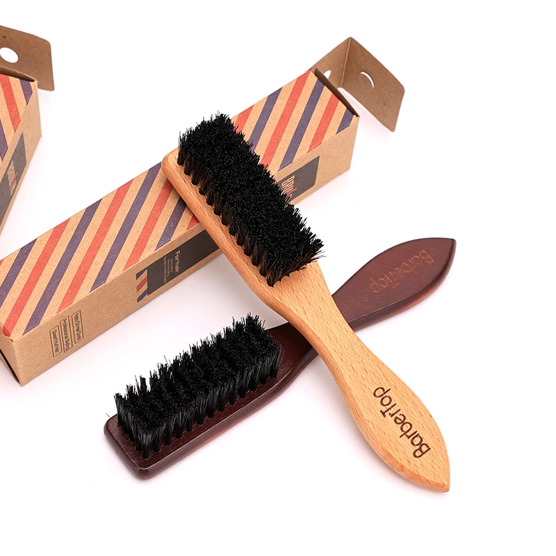 Barber Wood Handle Hairdressing Soft Hair Cleaning Brush Men Shaving Comb Barber Anti-knots Moustache Brush Styling Tools