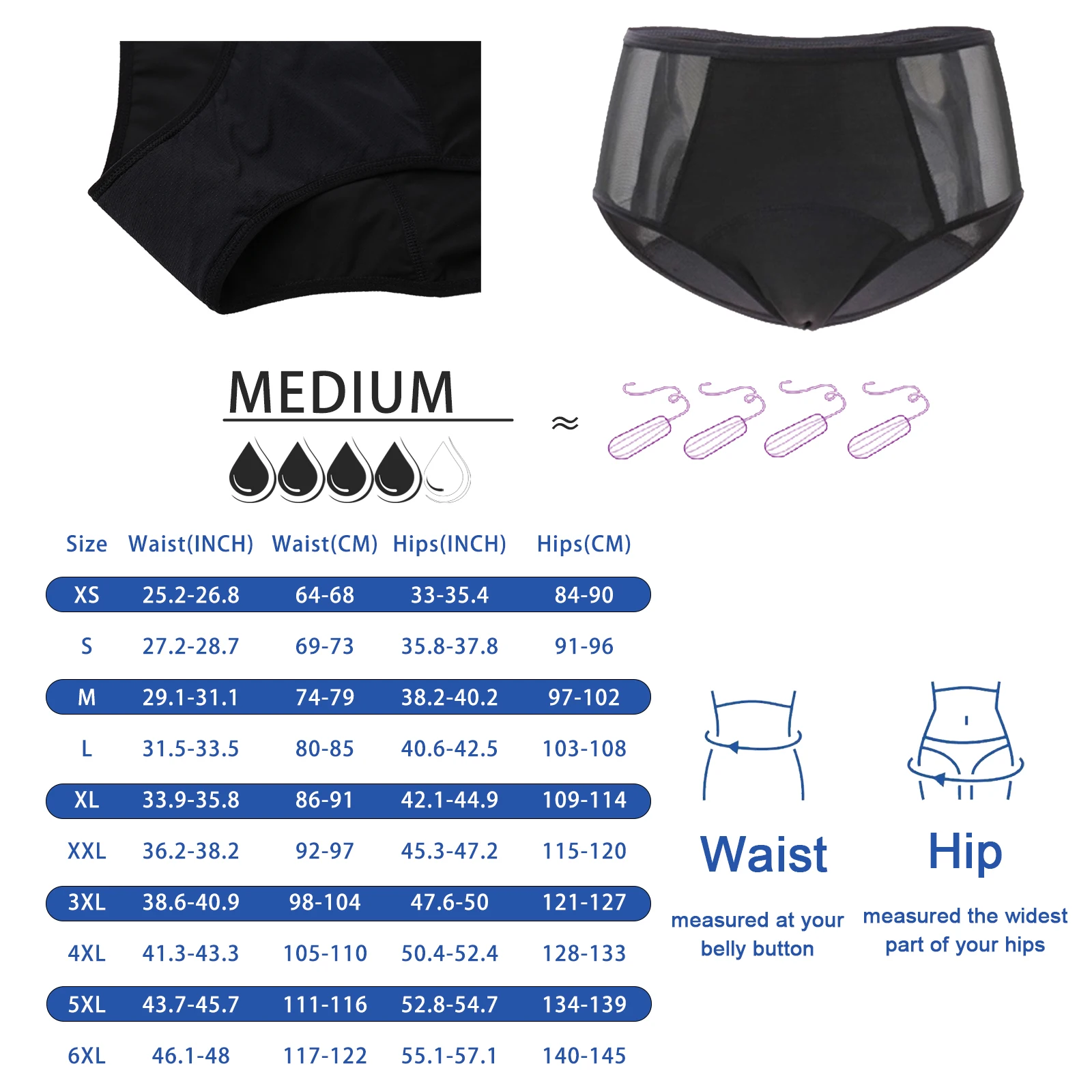 Drop shipping Women's High-waisted Lace 4 Layer Leak-Proof Absorbent Panties for Menstrual Periods and Postpartum Incontinence - view 5