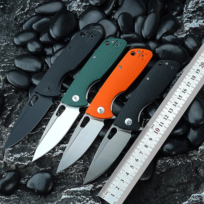 Sharp D2 blade folding knife G10 handle outdoor portable tactical camping fishing field knife