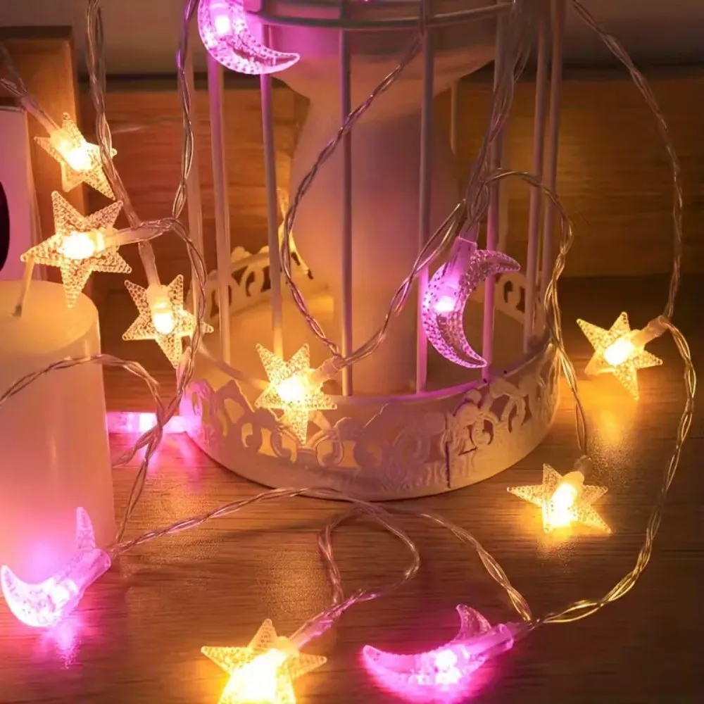 1PC 1.5M/3M/4.5M Star and Moon Light String, Powered by AA Batteries (Excl), Used for Bedroom, Living Room and Party Decoration image 5