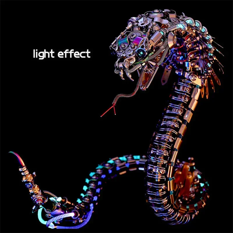 기계 뱀파이어 코브라 뱀 3D 퍼즐 금속 모델 구축 키트 퍼즐 모델 DIY 조립 장난감 성인을위한 어린이 선물