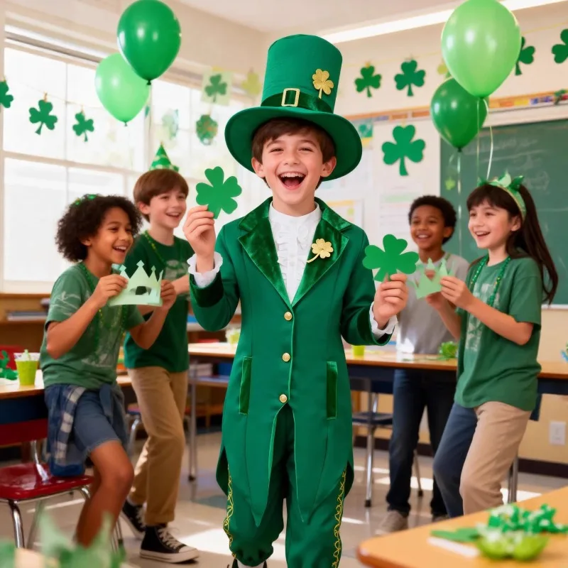 

Children's St. Patrick's Day Ethnic Cosplay Costume Style Irish Boys Stage Performance Role-playing Costume
