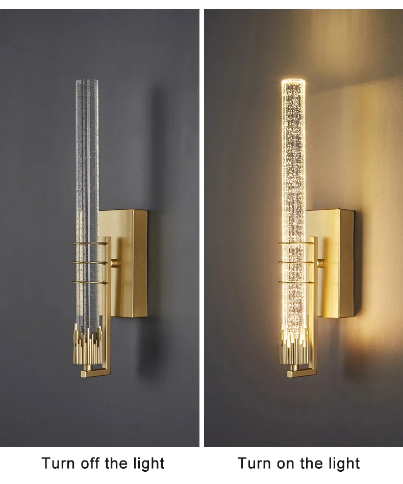 Modern Bubble Crystal Wall Lamps Indoor Lighting For Living Room Bedroom Study Background Wall Sconces Light