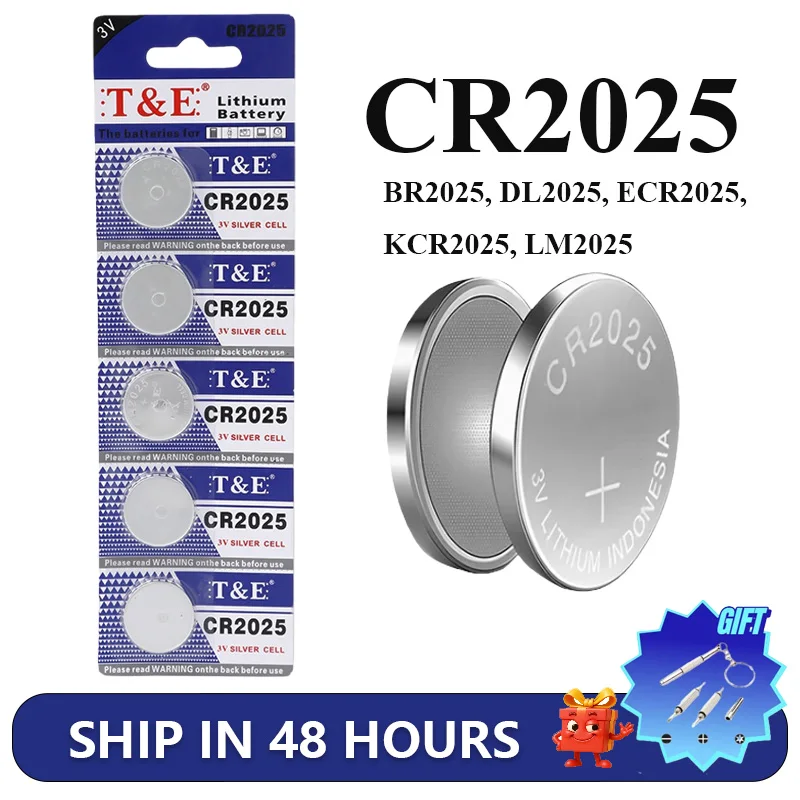 

3V CR2025 Lithium Battery DL2025 BR2025 KCR2025 CR 2025 For Car Remote Control Watch Motherboard Scale Button Coin Cells Carded