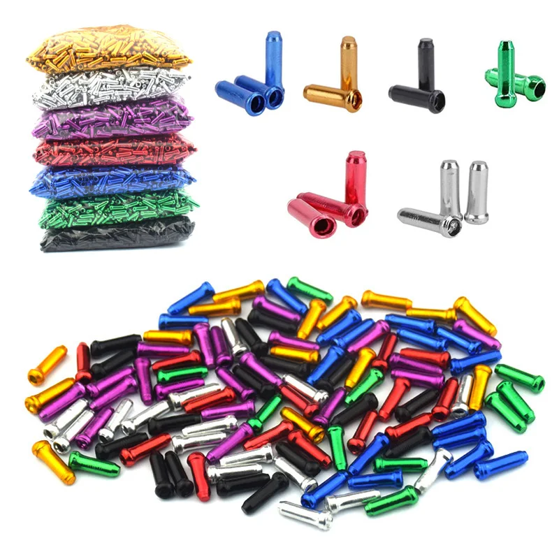 AliExpress NONE 50Pcs Bike Inner Cable End Caps Alloy Road Mountain Bikes Brake Tips Shift Cable End Crimps