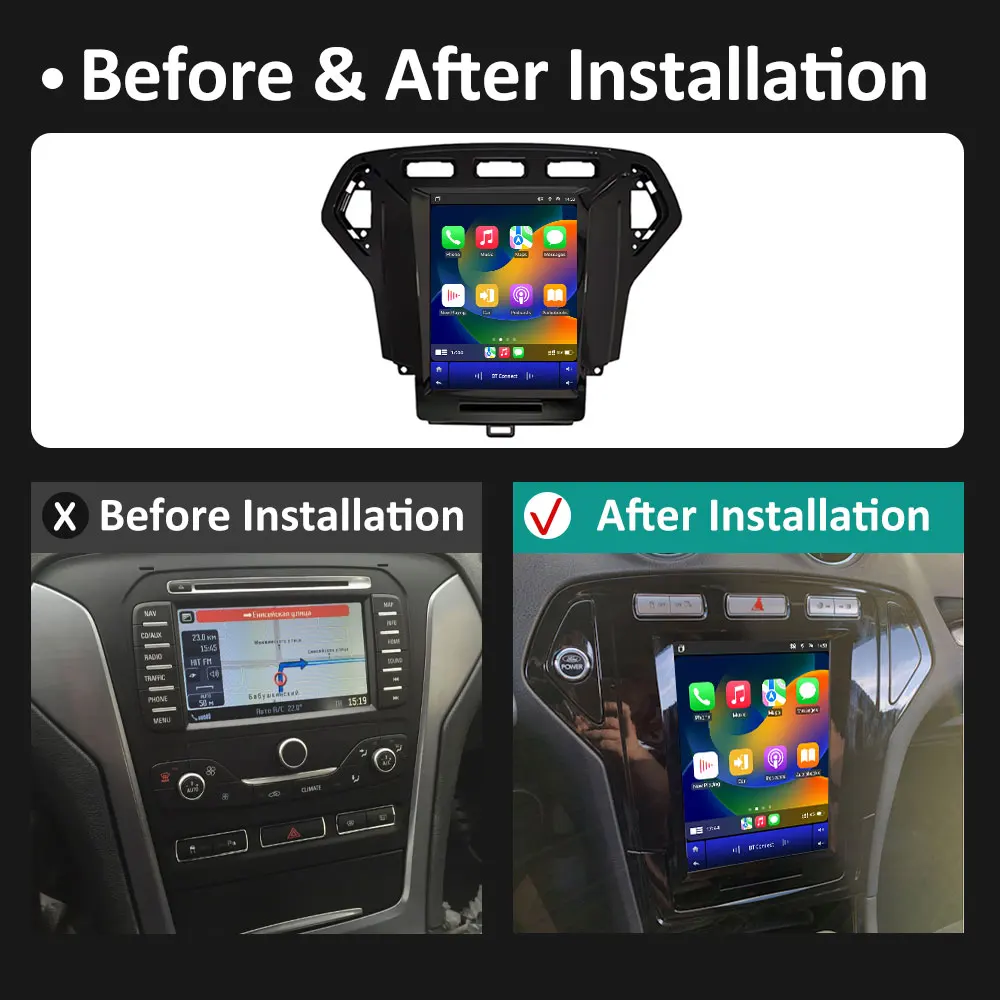 For Ford Mondeo 4 2006 2007 2008 2009 2010 Car Audio Player Android Auto Wireless Carplay Cooling fan DSP Stereo Bluetooth WIFI