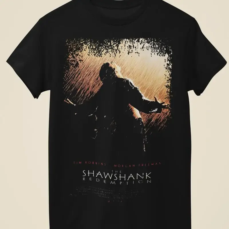 T-shirt noir unisexe inspiré de l'affiche du film Shawshank Redemption