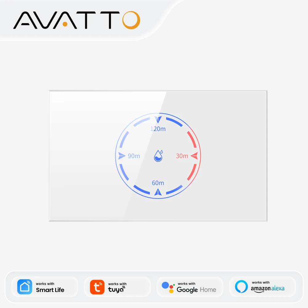 AVATTO Tuya Smart Boiler Switch，WiFi 20A/4400W Water Heater Touch Switch Support Time Period Setting，For Alexa Google Home