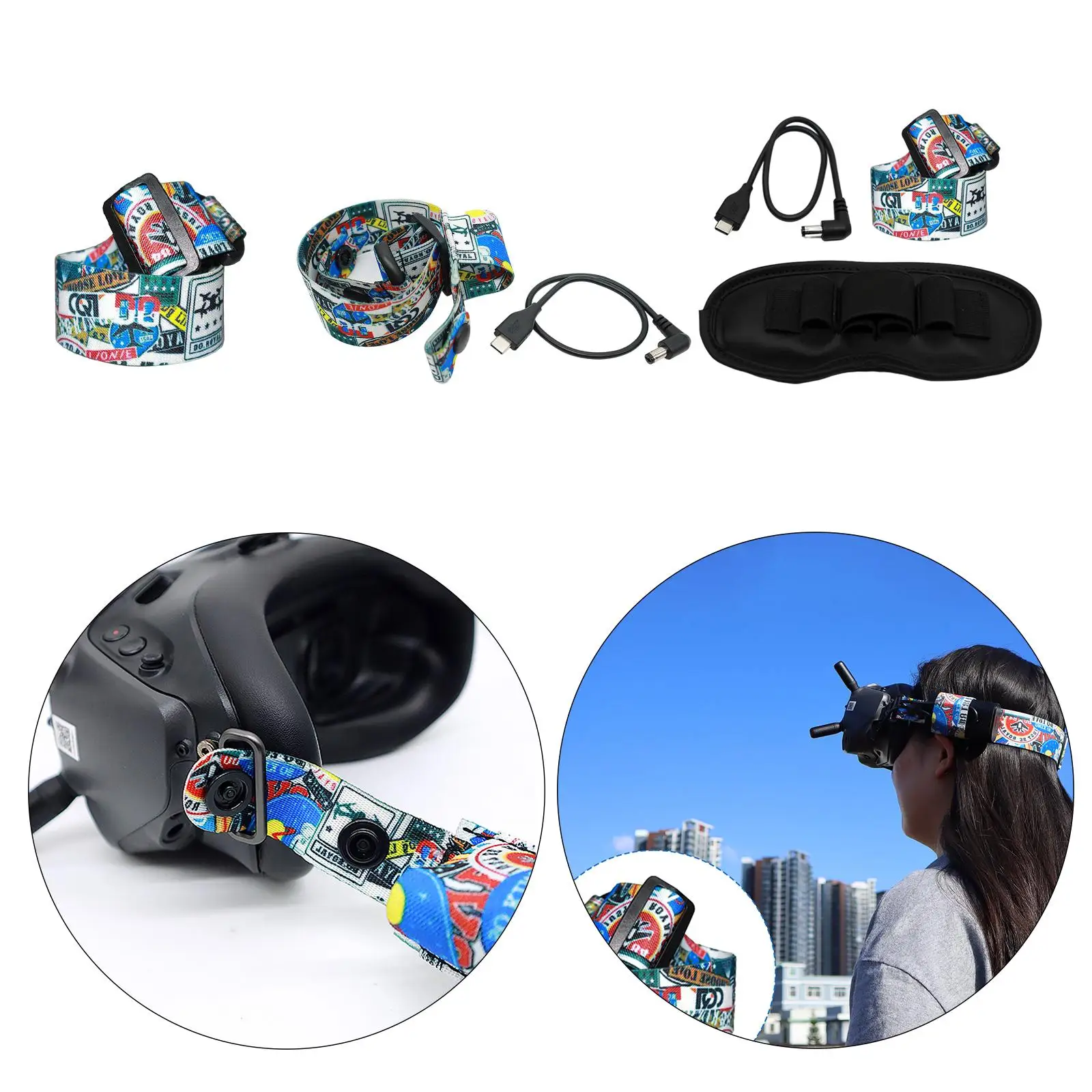 Adjustable Head Strap for FPV Glasses V2 Headband Drone Upgrade
