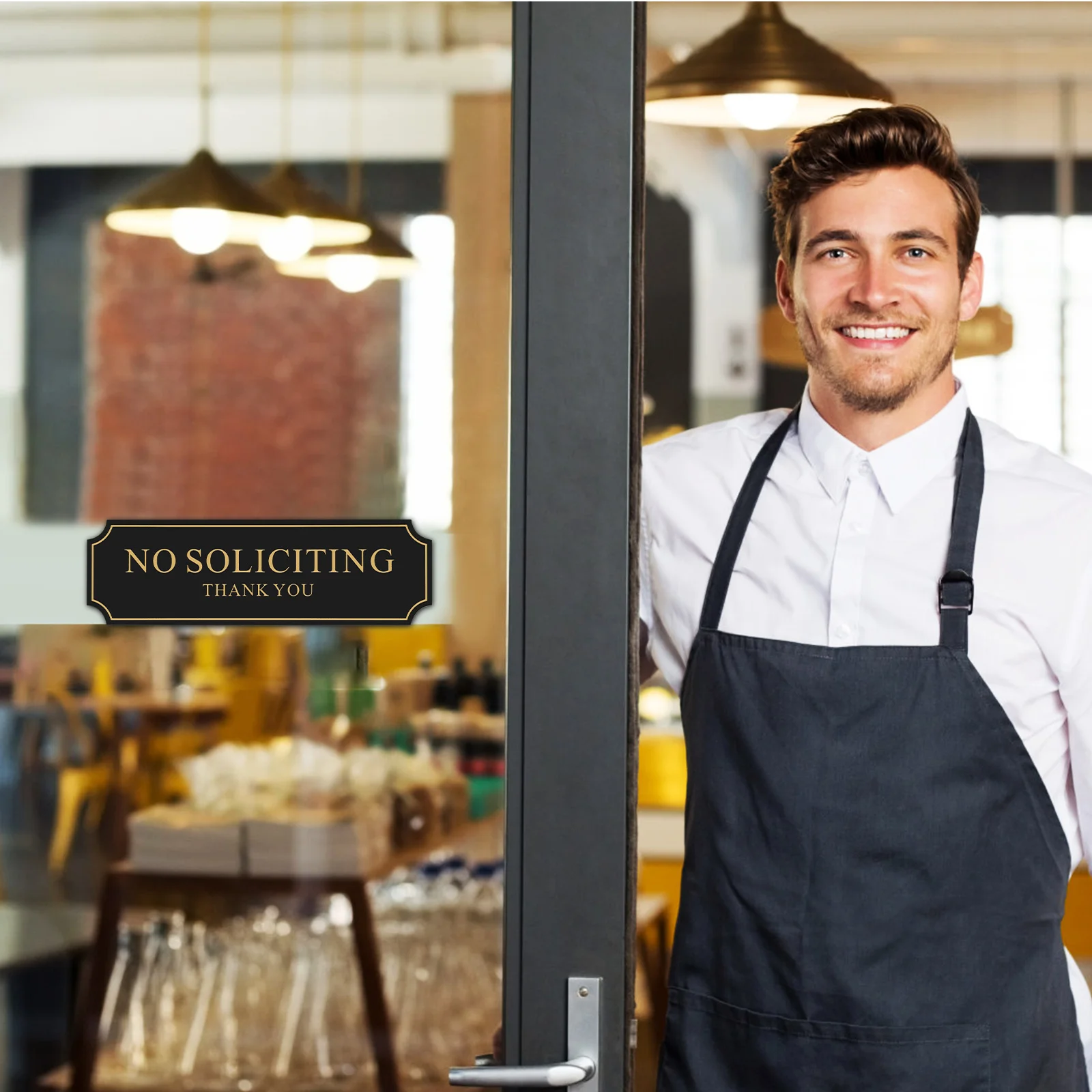 

Soliciting Sign Self Adhesive Acrylic Door Window Wall Decorative Plate For Home Office Front Door No Solicitors Classy No