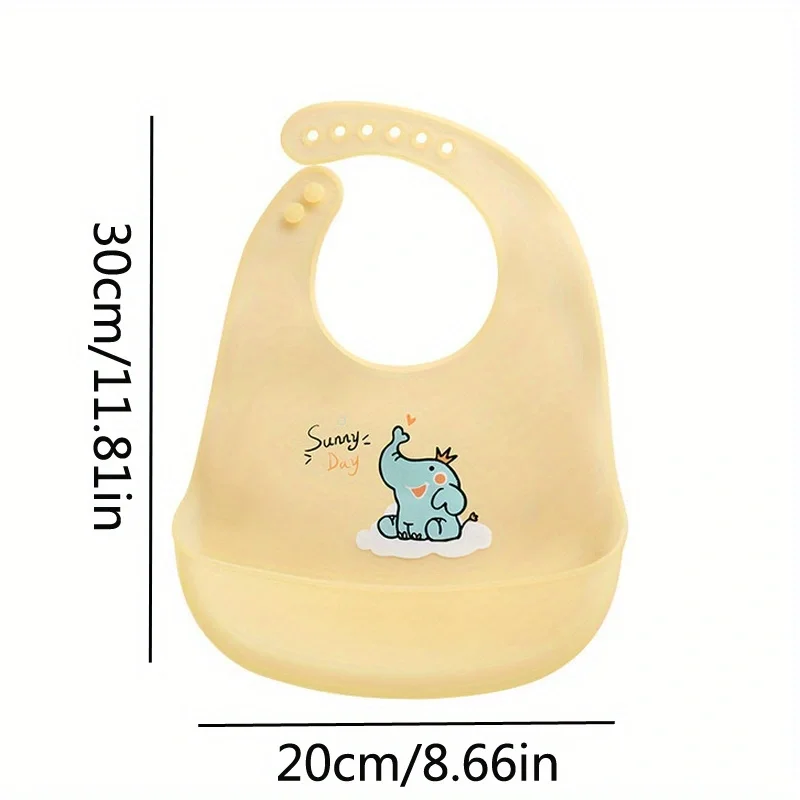 Baby Bib, Soft Silicone Neck Guard, Double-Layer Leak-Proof Pocket, Infant Feeder, All-Season Universal image 2