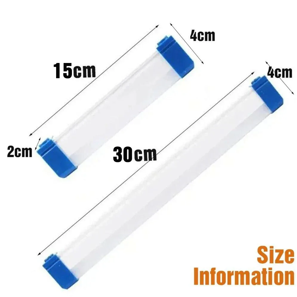 Tubo de luz LED recargable para acampar, linterna portátil de emergencia para tienda de campaña, con gancho magnético, 15CM/30CM