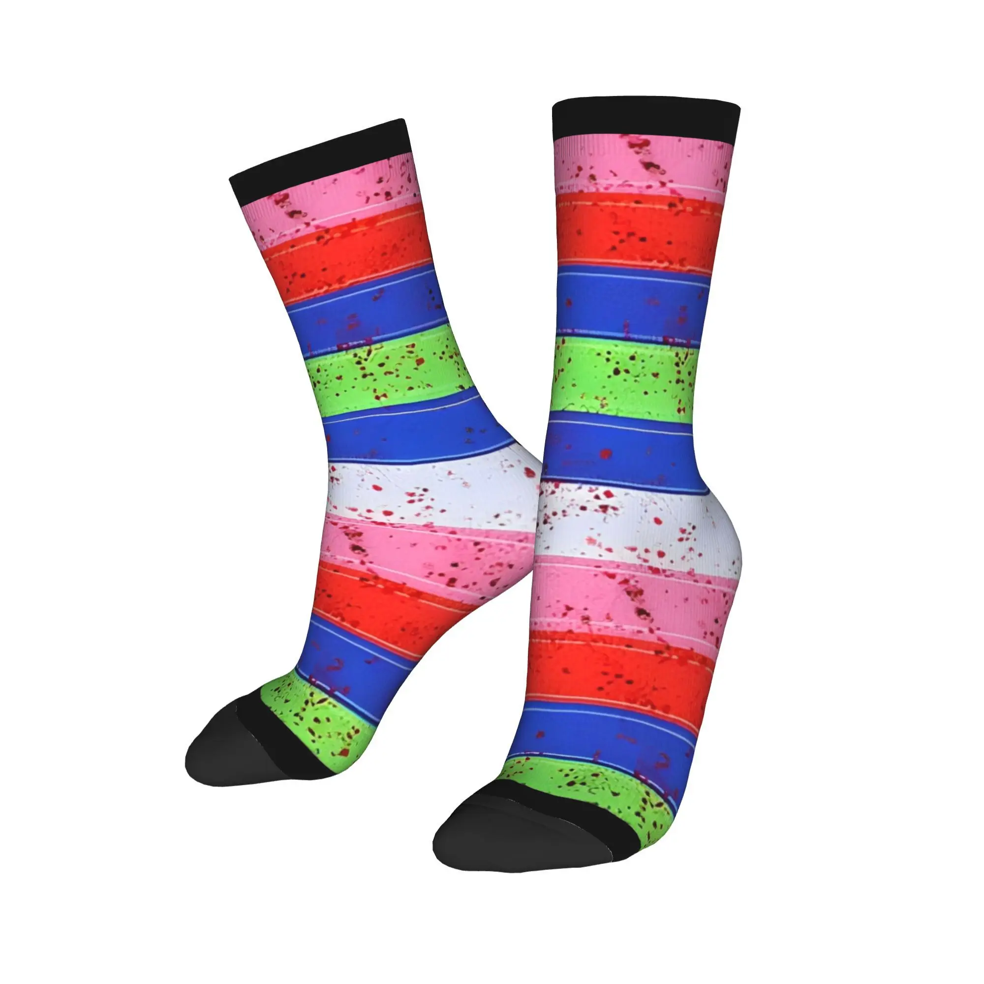 

Fashion Chucky Stripes Halloween Horror Football Socks Polyester Middle Tube Socks for Unisex Non-slip