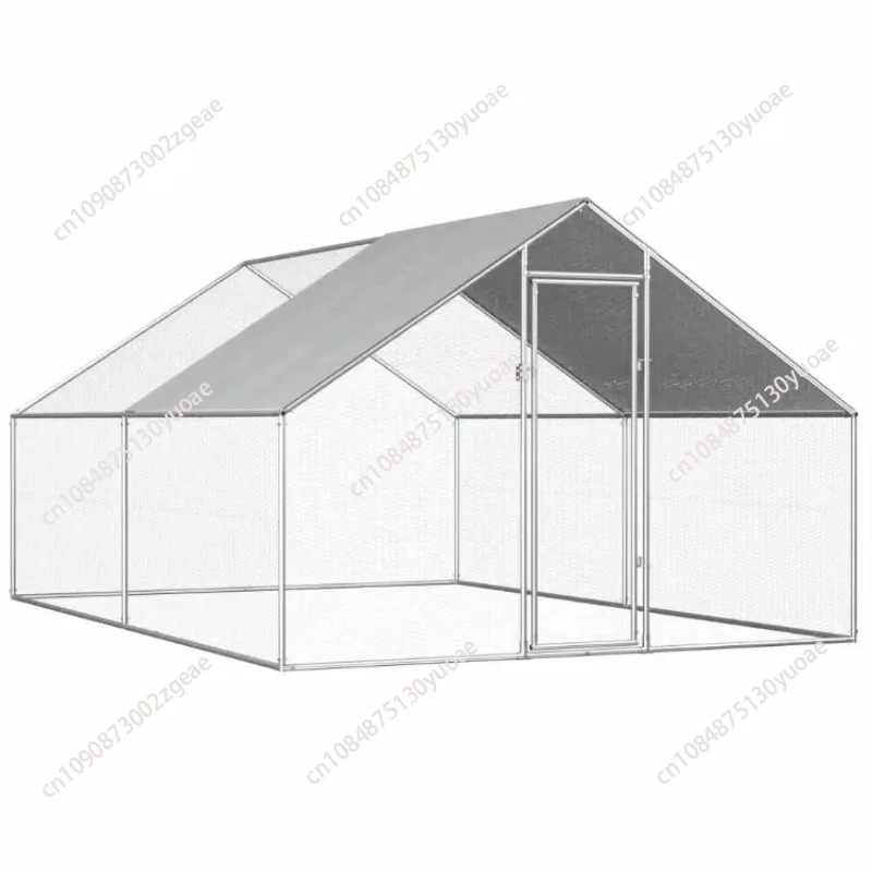 Large scale chicken coop on the farm, walking, chicken cage, poultry cage, rabbit cage, backyard