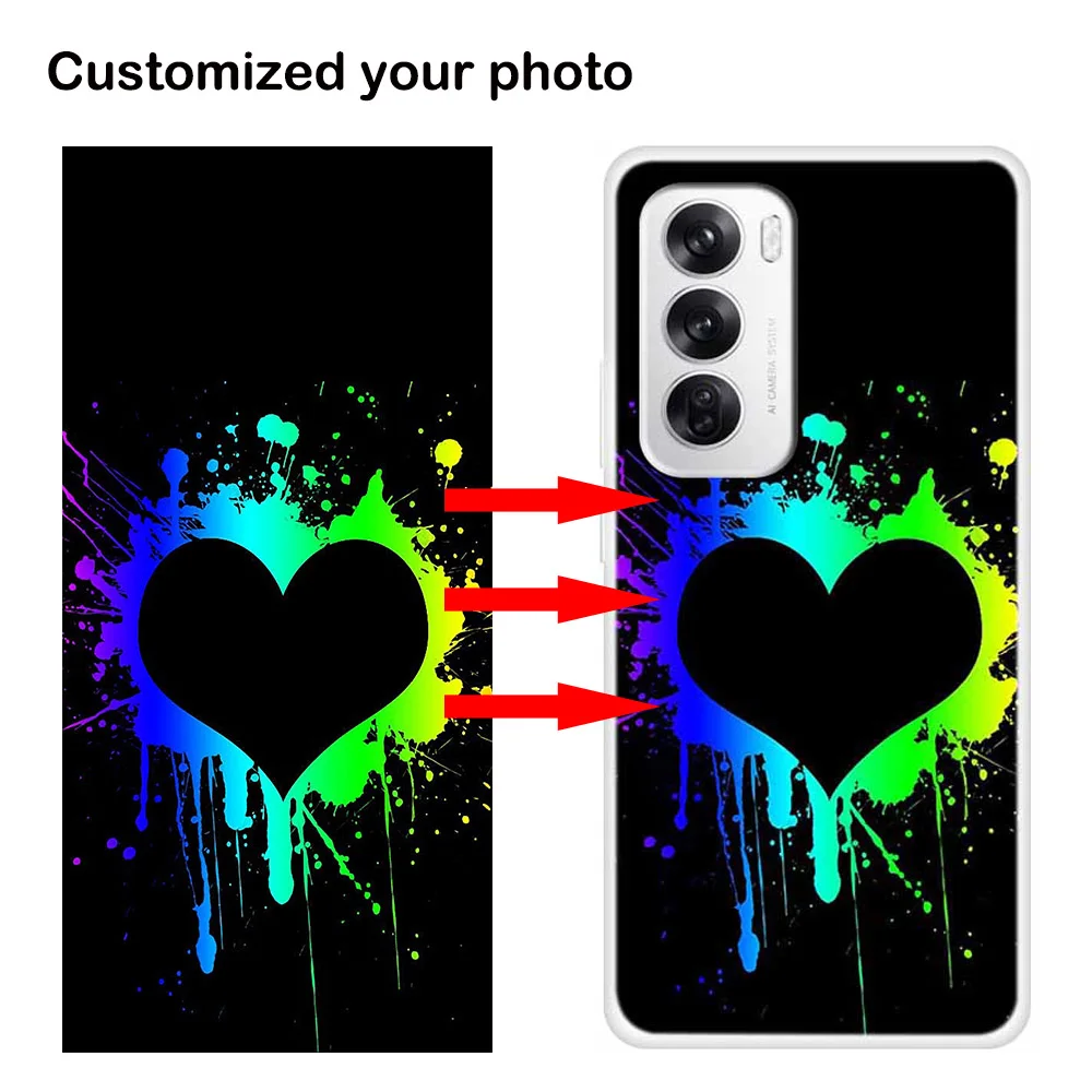 Customized Clear Case for OPPO Reno12 pro 5G Reno 6 Pro Plus DIY Phone Cover Design Photo Picture Image Text Name TPU Coque Soft