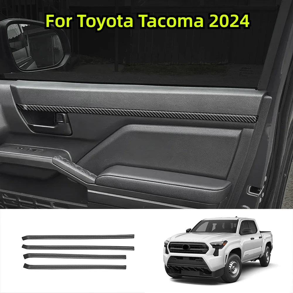 

Car Inner Door Panel Trim Cover Strip For Toyota Tacoma 2024 Carbon Fiber Decoration Sticker For Tacoma Accessories