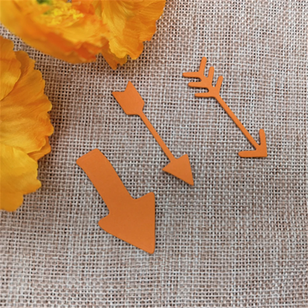 3 Pieces of Arrows Card Maker Metal Cutting Dies Stencil Scrapbooking Photo Album Card Paper Embossing Craft DIY