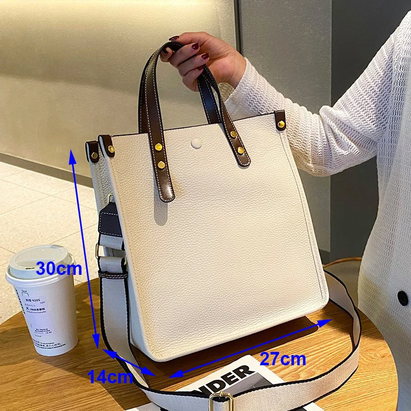 2023 New Women\'s Briefcase Handbag Genuine Leather Large Capacity Tote Bag Female Business Portable Messenger Lady Shoulder Bag