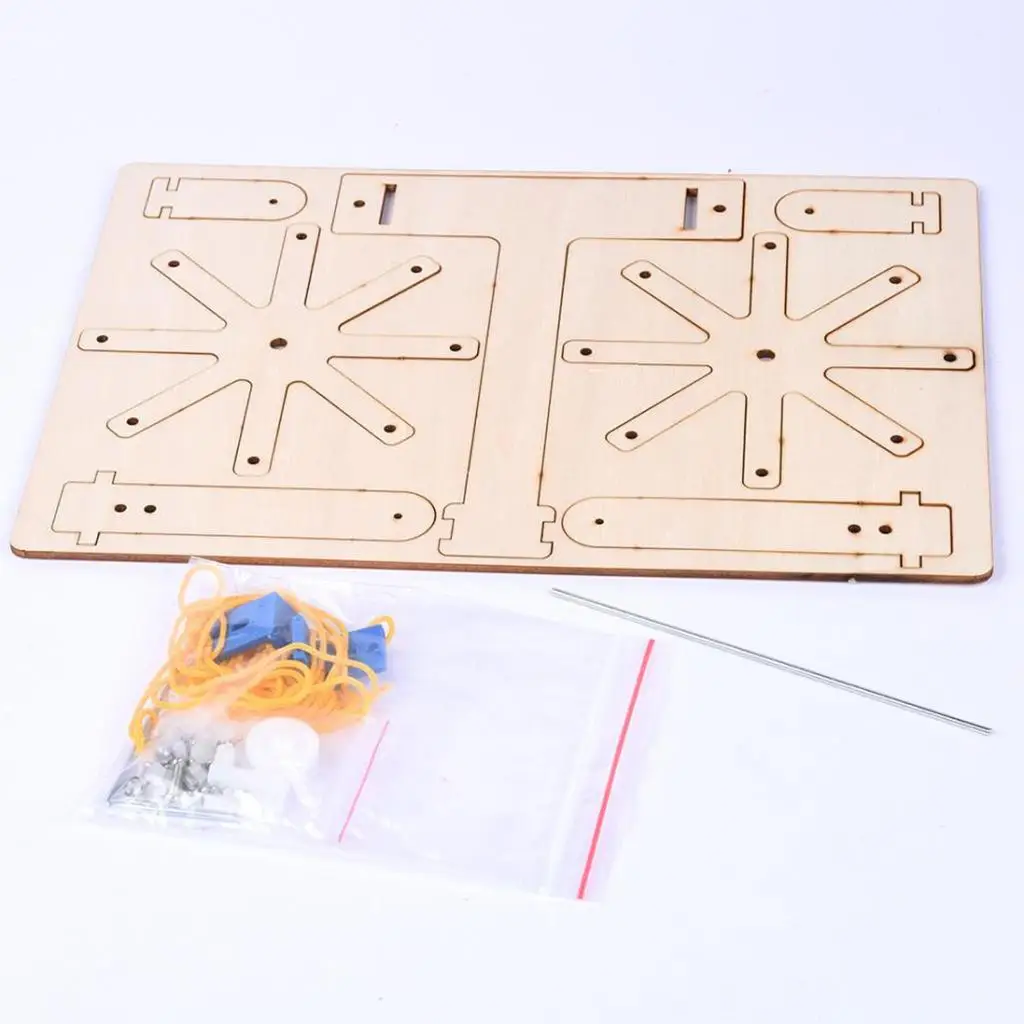 DIY Wood Wheel Model Kit for Kids Scientific Experiment Miniature Home Sewing Room Decor Early Learning Toy