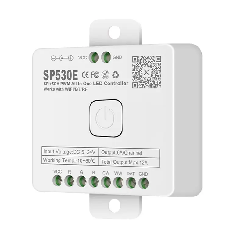 M12K-12-In-1 Wifi LED Controller SP530E PWM SPI Pixels Dimmer For WS2812B WS2811 RGB RGBW LED Strips With Voice Control