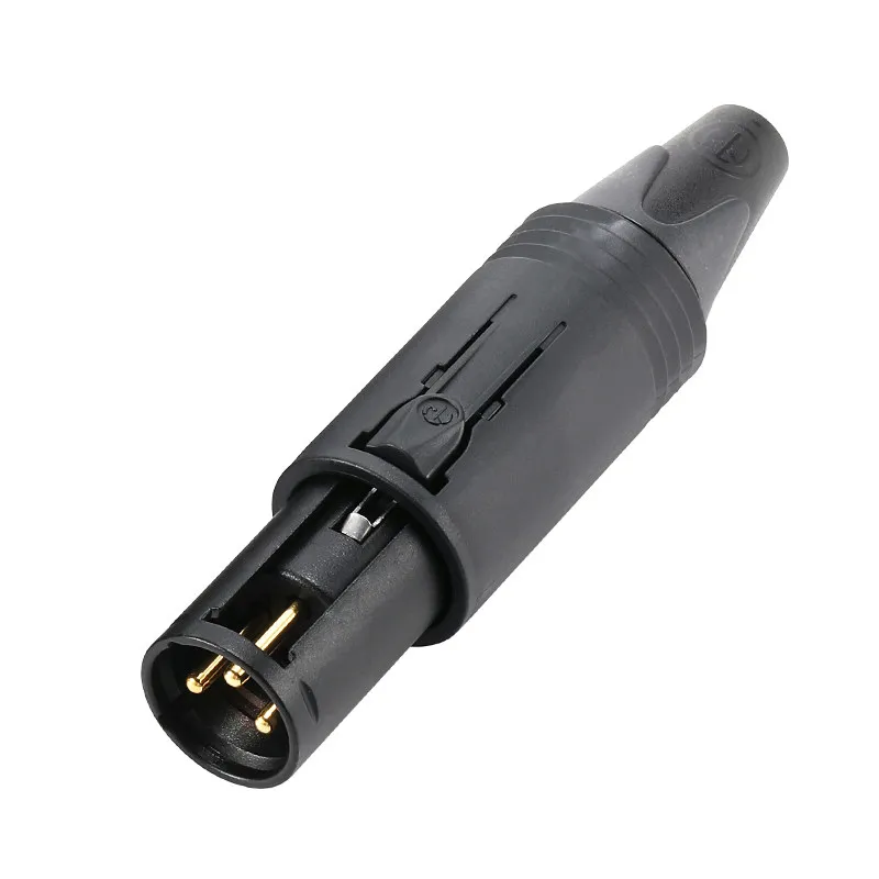 3 Pin Unisex XLR Cable Connector Male Female Integrated Conversion Solder Plug Selectable Gender Brass Gold-plated Pins