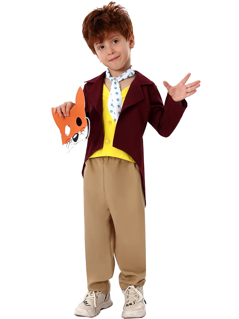 Cartoon Character Cosplay Lovely Fox Costume Brown suit with mask Halloween Kid fox Dad costume