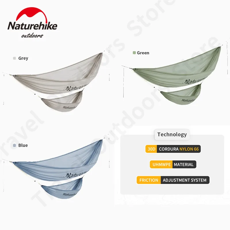 Naturehike ASUKA 265g Portable 1Person Hammock 30 Nylon Breathable Bearing Weight 150kg Ultralight Camp Swing Hammock 275cm