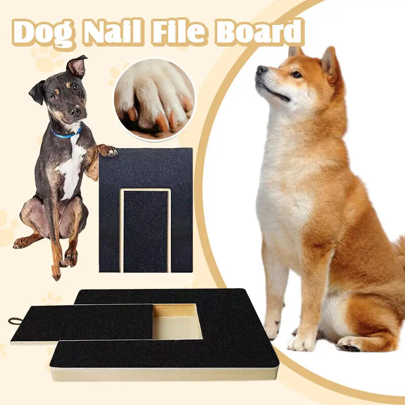 

Dog Nail Scratch Pad Wooden Pet Nail Care File Board with Built-in Snack Box Square Nail File Scratcher Grinder Dog Scratch Pad