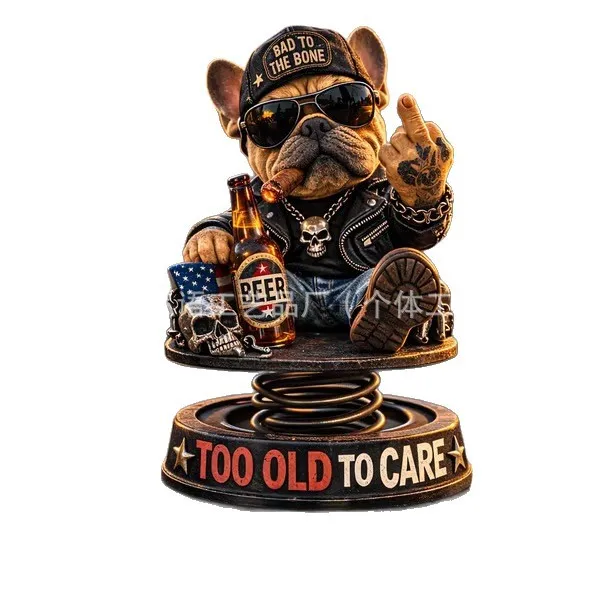 Image 5: Too Old To Care Dashboard Bobblehead Dashboard Bobblehead