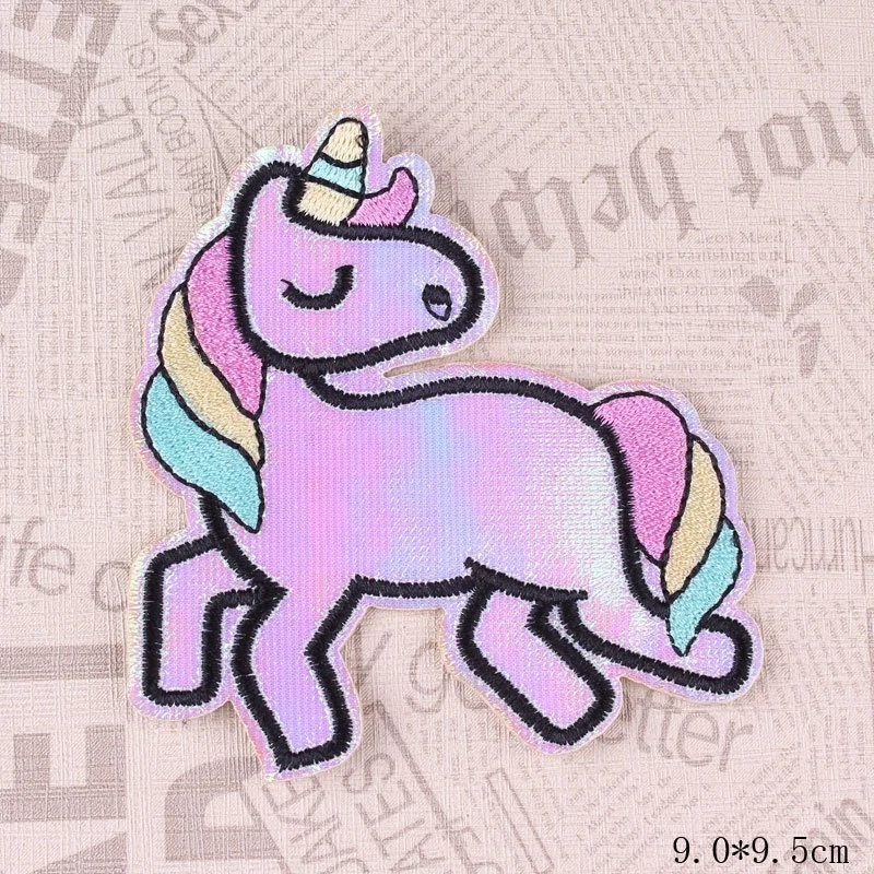 1/3pcs Unicorn Iron on Patches Colorful Laser Embroidered Sew on Sequin Patches for Clothing Bags Jackets DIY Accessory 9*9.5cm