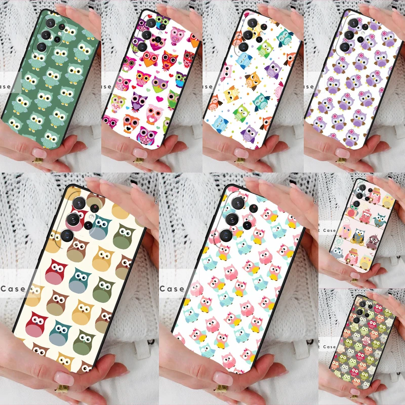 Owl Cute lovers Kawaii Cartoon Phone Cover Case for Samsung Galaxy S26 Ultra S20 FE Note 10 S24 S23 S21 S25 Plus S22