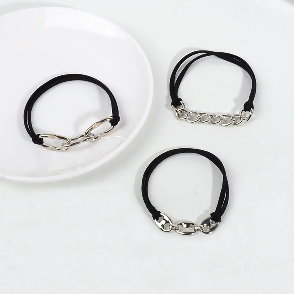 3pcs Scrunchies For Women Elastic Ponytail Holders Wrist Bracelets Ties Hair Accessories For Elastic Hair Bands