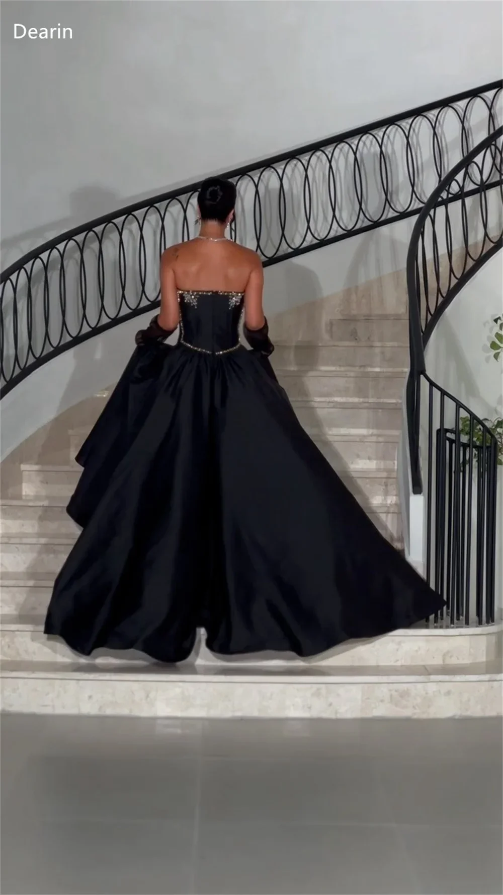 Customized Saudi Arabia Dearin Strapless Ball Floor Length Skirts Draped Beading Bespoke Occasion Dresses Prom Gown Evening Form