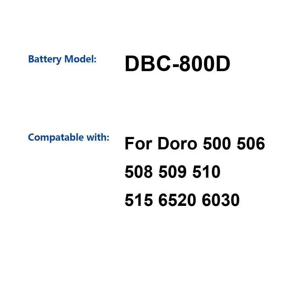 

Dbc-800D High Capacity For Doro 500 506 508 509 510 515 6520 6030 Stable Mobile Phone Battery 800Mah