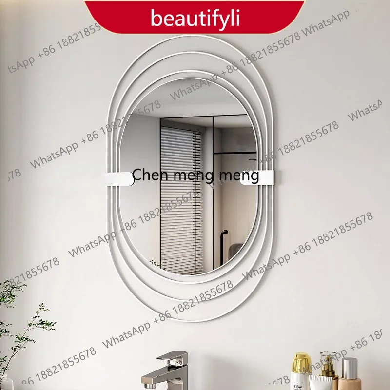 01A European Light Luxury Home Furnishings Artistic Decoration Oval Creative Design Wall-Mounted Mirror Photography Dressing Mir