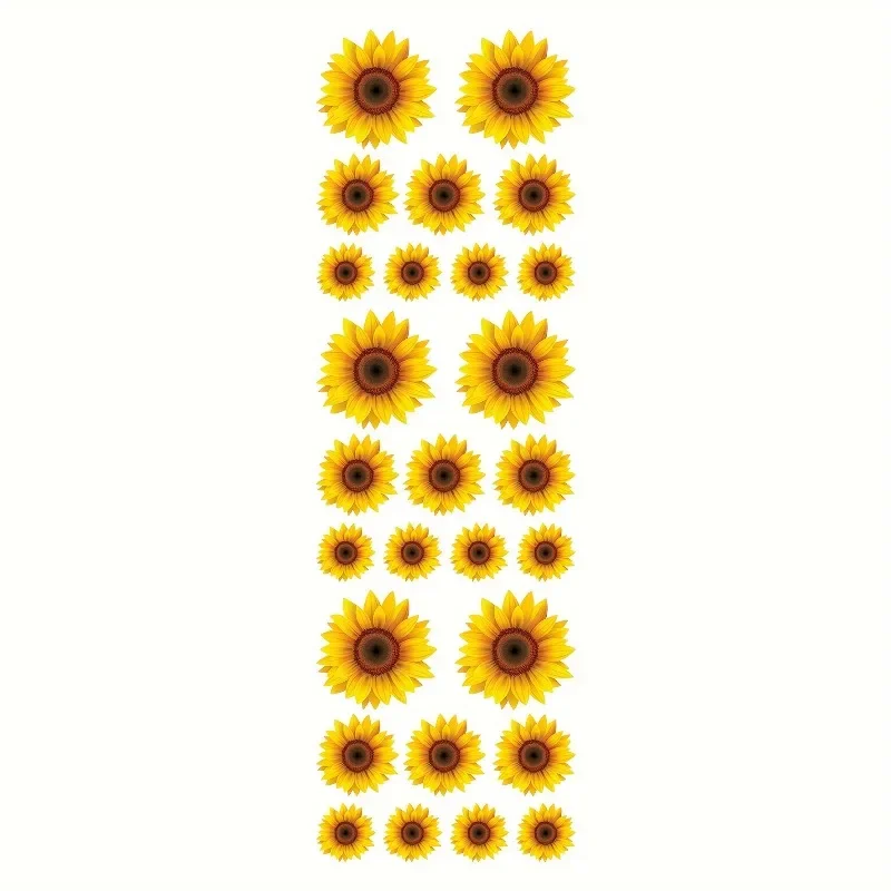 1Set Yellow Sunflower Vinyl Decal Sticker Cute DIY Decor for Car Truck SUV Bike Scooter Laptop view 3
