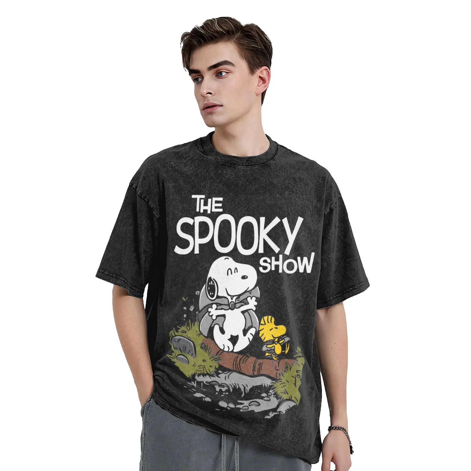 Summer Snoopy Peanuts Washed Shirt Outfit Oversize T-Shirt  Men Women Tee