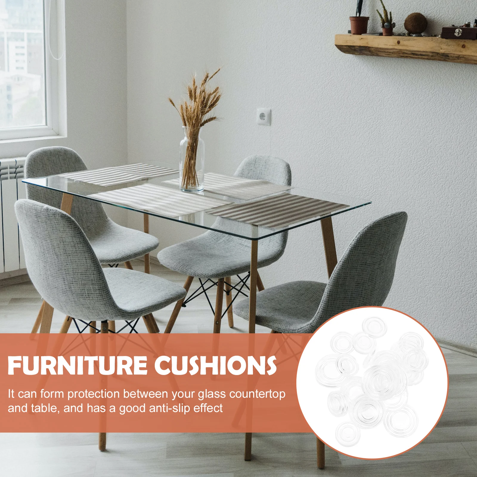 

50pcs Silicone Furniture Bumpers Non slip Cushions Clear Round Pads Table Protection Soft Supplies Mats Glass Marble