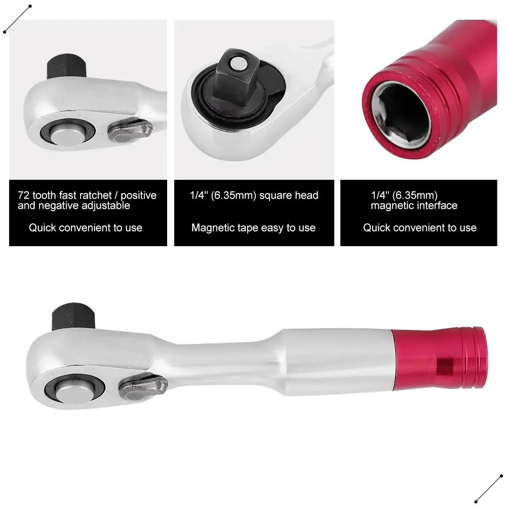 1/4Inch Mini Torque Rachet Wrench Set Hand Repair Tool For Vehicle Bicycle Bike Socket Wrench Kit Tool