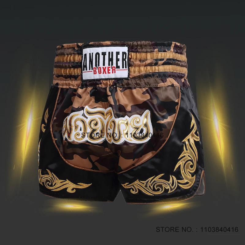 Shorts Muay Thai Camouflage Boxing Shorts Satin MMA Martial Arts Clothes Gym Men Women Child Camo Cage Fighting Kickboxing Pants