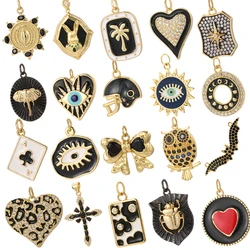Gothic Cross Heart Charms for Jewelry Making Supplies Golden Eye Retro Charm Dijes Diy Woman Earrings Necklace Braclet Pendant