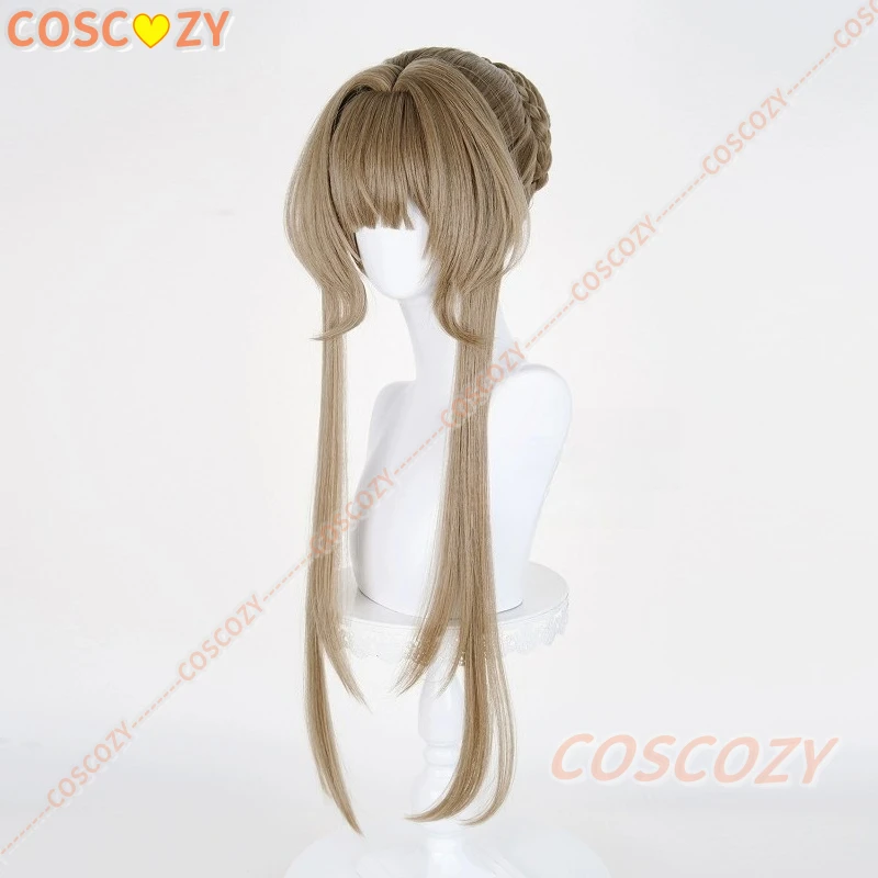 Marionette Sandrone Cosplay Perücke 75 cm lange braune Perücke hitzebeständige synthetische Perücken für Halloween Karneval Spiel Party Requisiten