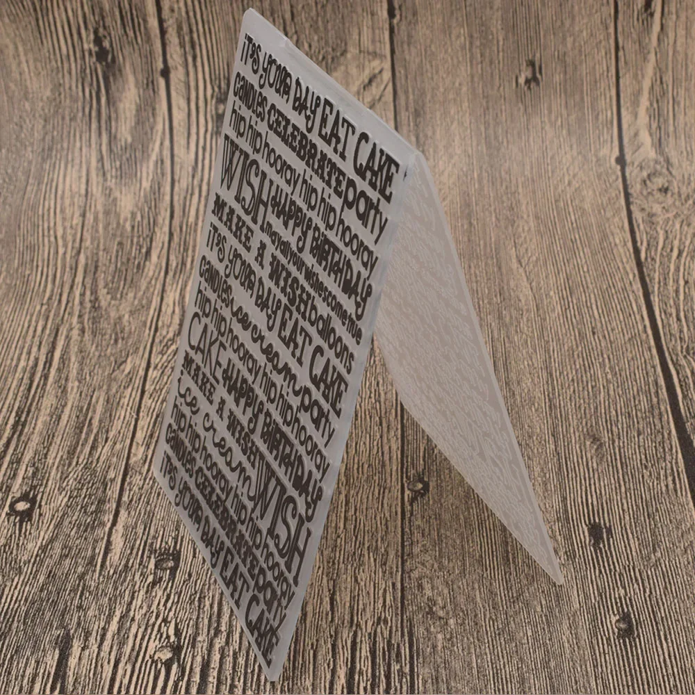 Znaczki z okazji urodzin Plastikowy szablon folderu do wytłaczania do scrapbookingu Tworzenie kartek papierowych do albumu fotograficznego — zdjęcie 5