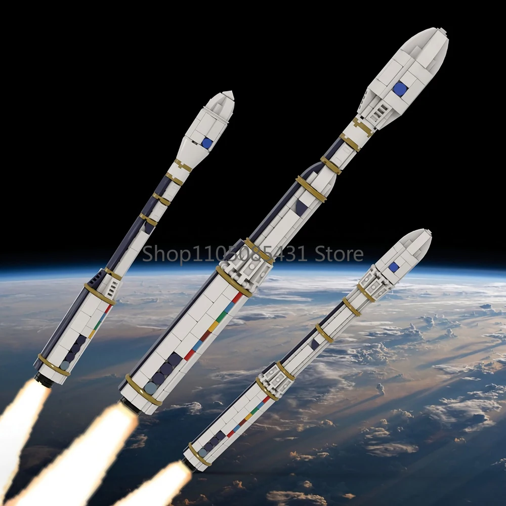 Bloques de Construcción del Cohete Vega a Escala 1:110 - Kit de Modelo de Vehículo de Lanzamiento Pequeño Europeo