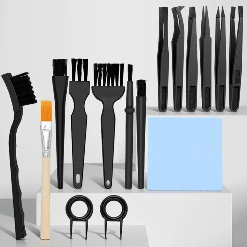 Full 16 Tool Computer Maintenance Set With Ergonomic Brushes For Deep Cleaning Fan Vents And Port HX5E