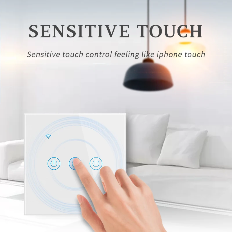 Psssrise Alexa Wifi Touch Smart Switch Tuya Smart Life APP Timer Google Home controllo vocale pannello in vetro temperato interruttore della luce