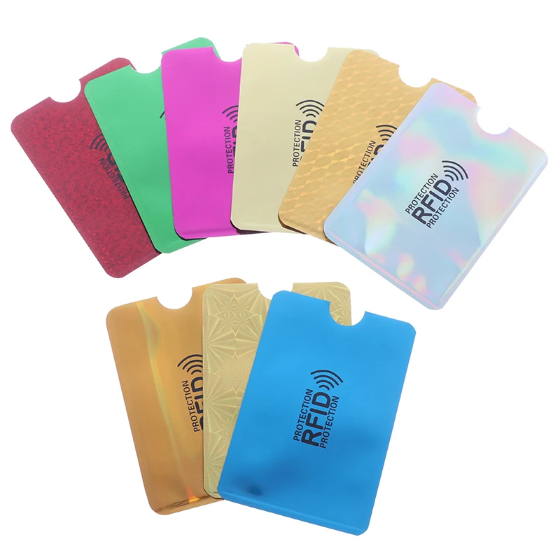 10X Anti Rfid Wallet Blocking Reader Lock Card Holder Id Bank Card Case Protection Aluminium Metal Smart Anti-theft Credit Cards