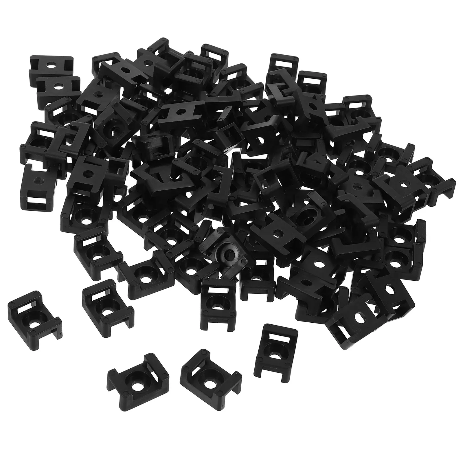 100Pcs Cable Tie Mount Base Saddle Type Wire Bundle Holder Secure Stable Design for Office Home Industrial Cable Management